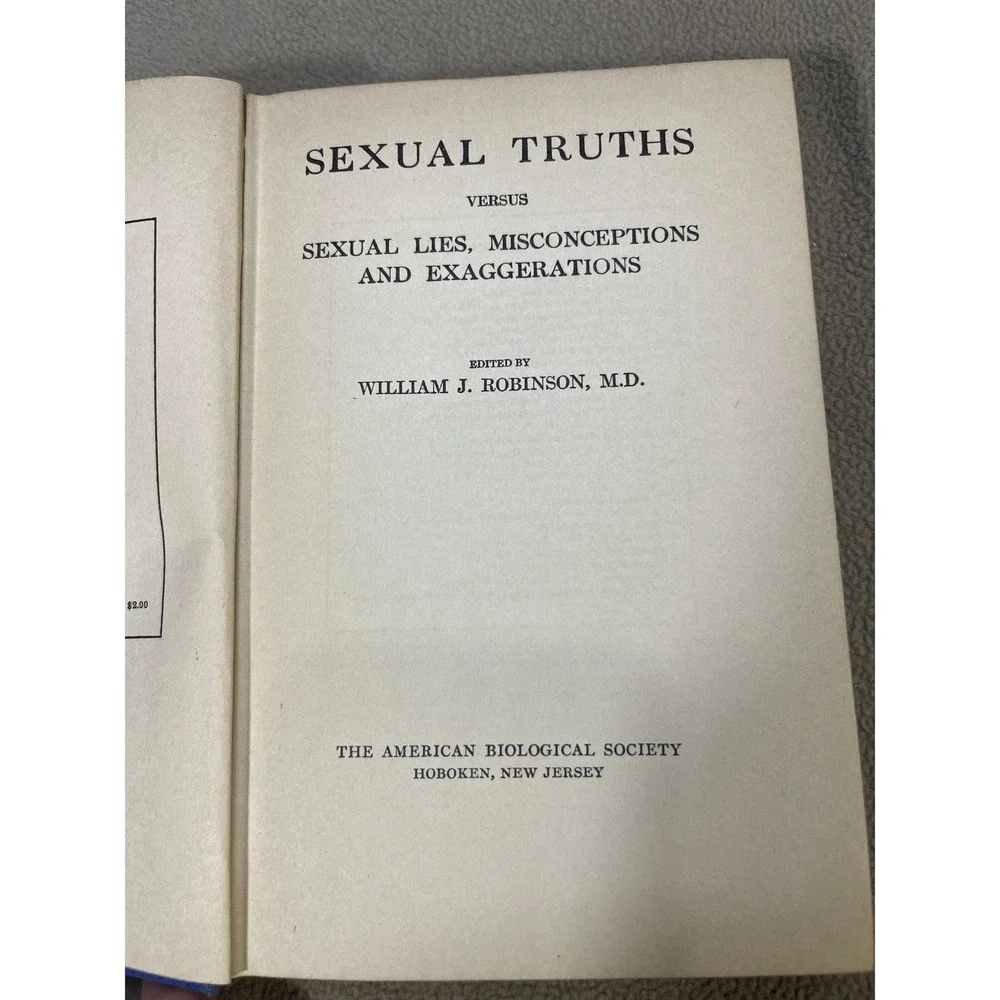 Sexual Truths Versus Sexual Lies Misconceptions Exaggerations 1919 Robinson M.D.